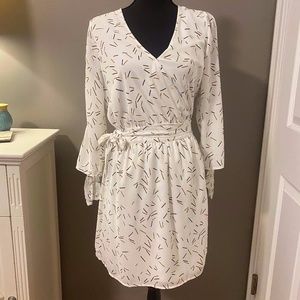 White Patterned Wrap Dress - New with Tags!